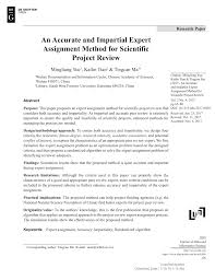 pdf an accurate and impartial expert assignment method for pdf an accurate and impartial expert assignment method for scientific project review