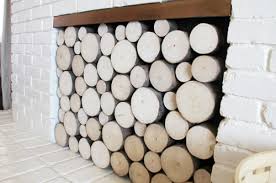Faux Stacked Log Fireplace Facade