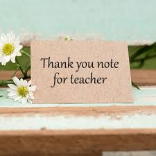 thank you note to teacher from pa