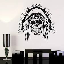 The most common punk home decor material is metal. Indian Chief Skull Sticker Punk Death Decal Devil Name Car Art Home Decoration Wall Decals Decor Mural Rock Decal Wall Stickers Aliexpress