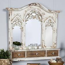 Antique Style Mirror Wall Shelf