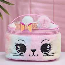 tie dye pink cat makeup bag