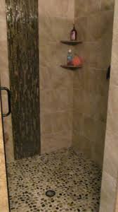 pebble floor in the bathroom shower