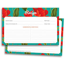 Vintage Floral Recipe Cards 50 Double Sided Cards 4x6