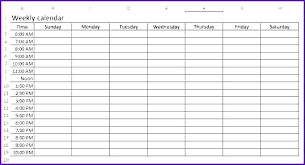 Printable Calendar Template Week Excel One 4 Free Weekly Calendar