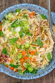 cold noodle salad with tahini dressing