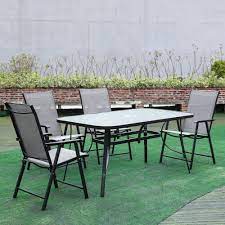 Garden Dining Glass Table With 4 6