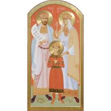 painted icon of holy royal martyrs