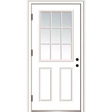national door company zz364578r fibergl smooth primed right hand outswing prehung door 9 lite 2 panel clear gl 36 x80 fibergl