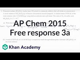 2016 Ap Chemistry Free Response 3a