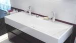 Single sink double faucet vanity