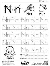 printable letter nn tracing worksheets