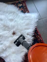 vacuum on a faux fur rug