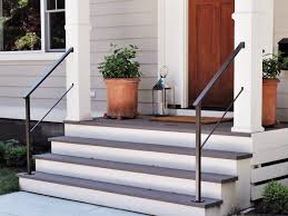 Prefab outdoor stairs with railing. Classic Metal Handrails For Porch Steps Great Lakes Metal Fabrication