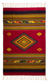 handwoven zapotec red wool rug with