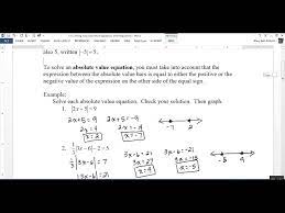 1 6 Absolute Value Equations And