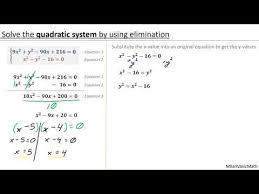 Solve Quadratic Systems Elimination