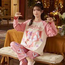 Kawaii Disney Anime Linabell Pajamas Women Cute Pyjamas Set Girl Large Size  Homewear Night Suit Pajamas Long Sleeve Pyjamas Gift - Animation  Derivatives/peripheral Products - AliExpress