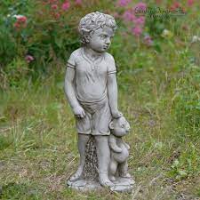 Boy With Teddy Garden Statue Onefold Ltd