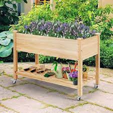 Honey Joy Wood Elevated Garden Bed With