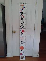 Diy Growth Chart Sports Theme Spray Painted Board From