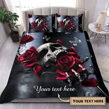 Skull And Roses Skull Bedding
