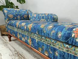 Storage Chaise Lounge Blue Sofa Couch