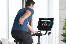 Adjustable console angle for convenient viewing. Nordictrack Commercial S15i Ifit Studio Cycle Nordictrack