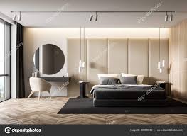 beige master bedroom interior with