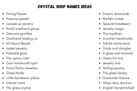 fabulous crystal company names ideas