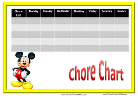 Mickey Mouse Chore Chart Printable Chore Chart Chore