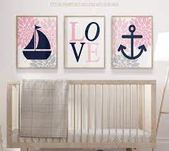 Girl Nautical Nursery Wall Art Nautical
