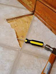 patching a vinyl floor tile