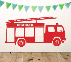Personalised Fire Engine Vinyl Wall