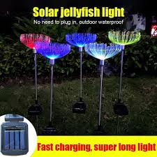 3pcs Led Solar Fiber Optic Jellyfish