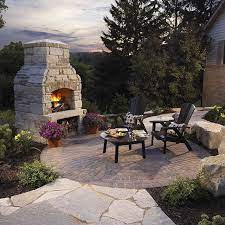Outdoor Fireplace And Circle Patio