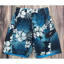 Speedo Blue Floral Swim Trunks Board Shorts Small
