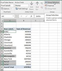 grouping sorting and filtering pivot