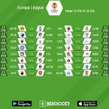 europa league round of 32 fixtures