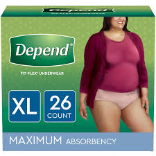 Depend Fit Flex Incontinence Underwear For Women Maximum Absorbency Xl Blush 26 Count Walmart Com