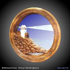 Lighthouse Mirror Wall Carving Hand