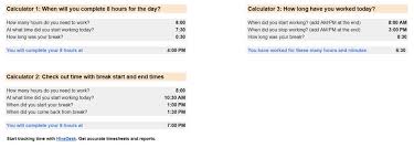 8 hour workday calculator with break