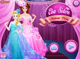 elsa sisters makeup party game play