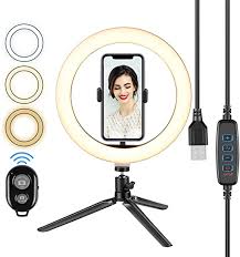 Amazon Com Cliusnra Led Selfie Ring Light 10 2 Small Tripod Stand Phone Holder Kit Youtube Video Iphone Ipad Photography Photo Vlog Makeup Dimmable Warm White Natural O Light For Desk Floor Large Usb Halo Lamp