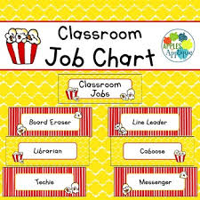 Classroom Job Chart In Popcorn Theme