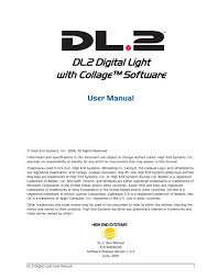 Dl 2 User Manual High End Systems