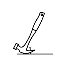hammer pulling nail hand drawn vector