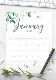 We have different types of templates for printable calendar 2021. Free Printable 2021 Calendar Botanical Style World Of Printables