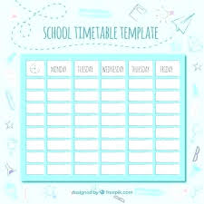 Weekly Class Schedule Template At Exercise Timetable Free