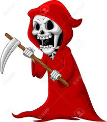 Cute Cartoon Grim Reaper With Scythe Royalty Free Cliparts, Vectors, And  Stock Illustration. Image 137493491.